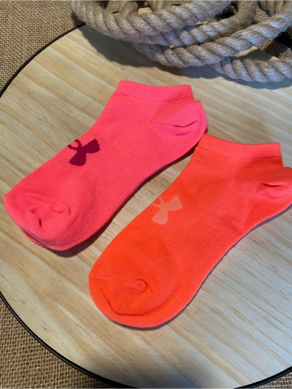 Under Armour Neon Pink & Neon Coral Low-Cut Socks